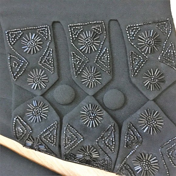 Zelda Pantsuit, black with bugle-bead trim - Picture 2 of 5